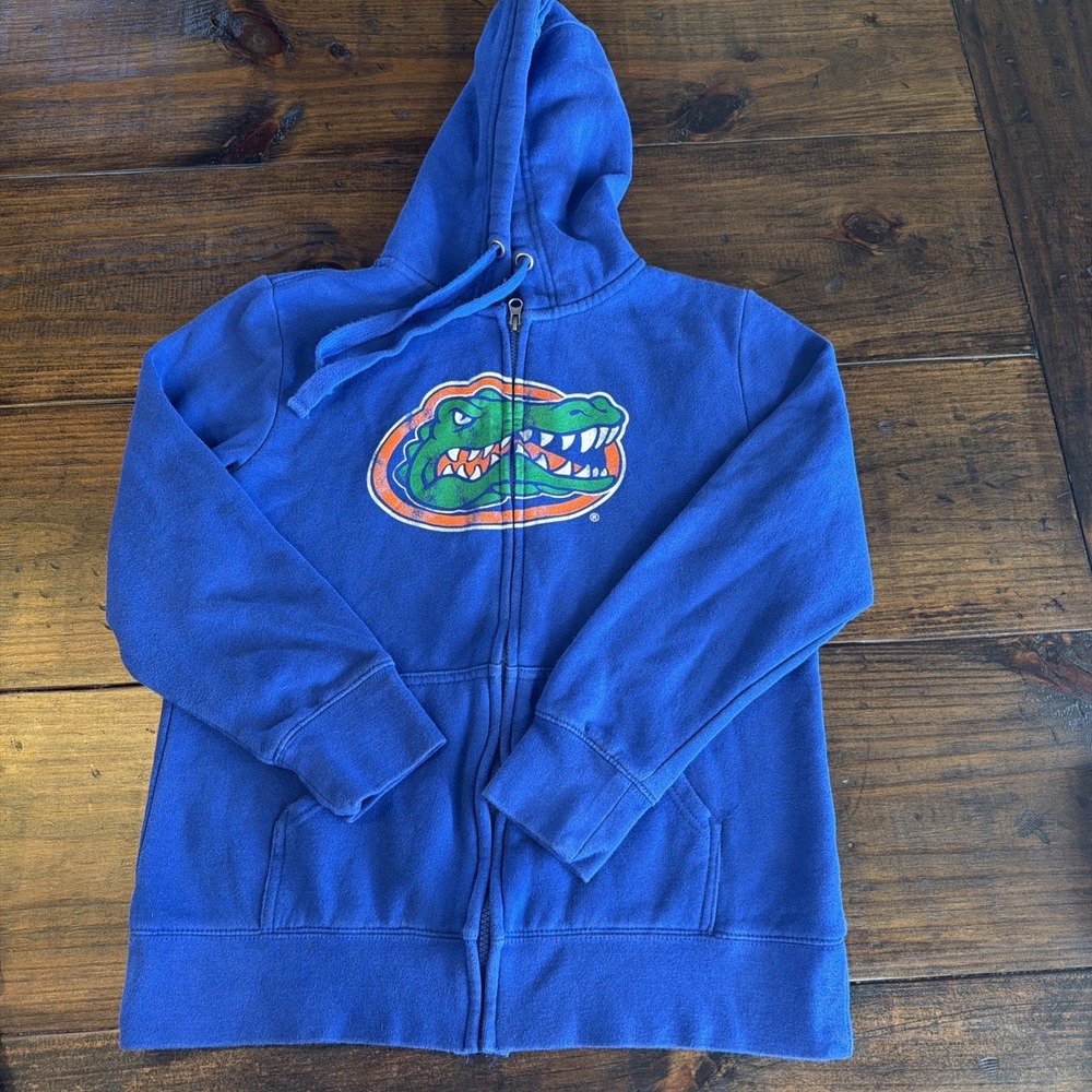 Florida Gators Hoodie Mens M Blue Full Zip NCAA Football Logo Sweatshirt